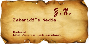 Zakariás Nedda névjegykártya